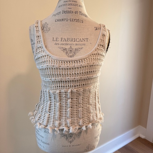 Old Navy Tops - Old Navy Women's Beige Crochet Tank Top Size M